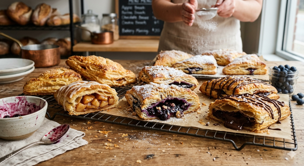 variety of sweet turnovers