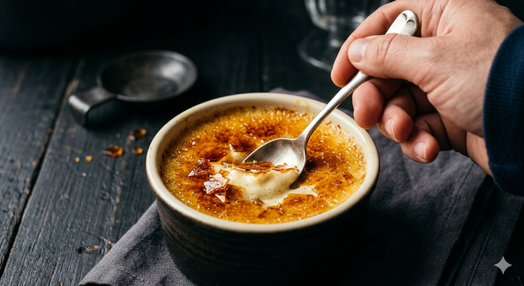 A perfectly caramelized keto crème brûlée