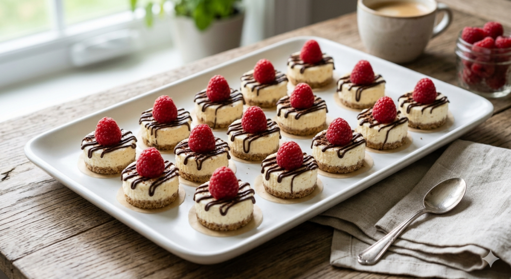 Small round keto cheesecake bites 