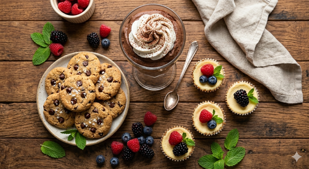 A tall glass of rich dark chocolate mousse