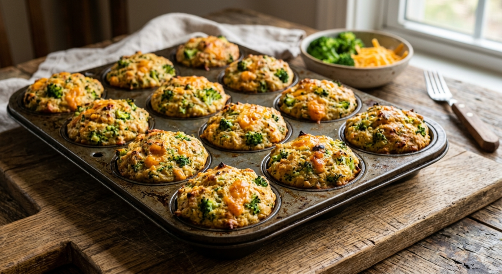 Broccoli and Cheddar Muffins
