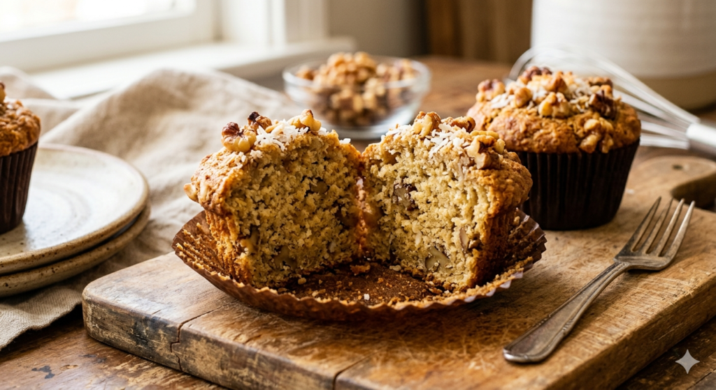 Coconut Flour Banana Nut Muffins