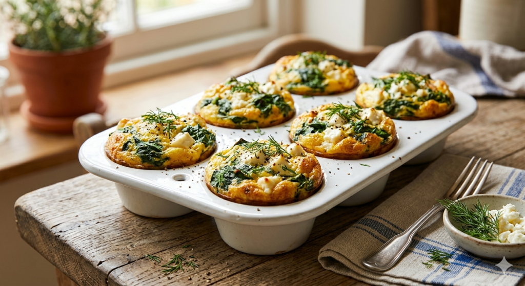 Spinach, Feta, and Egg Muffins
