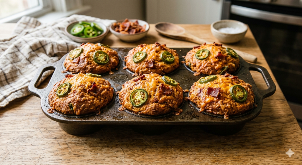Jalapeño, Bacon, and Cheddar Muffins