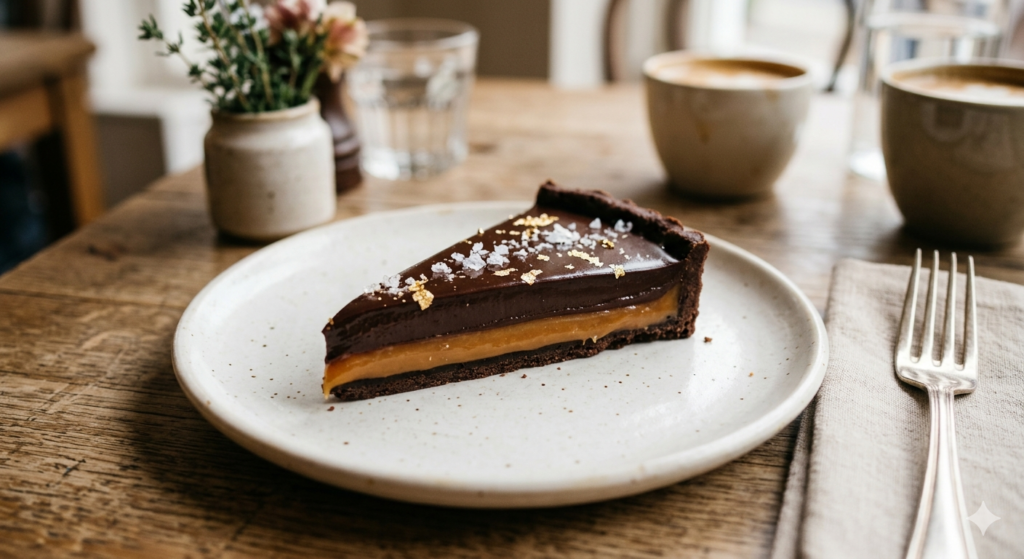 Dark Chocolate and Salted Caramel Tart