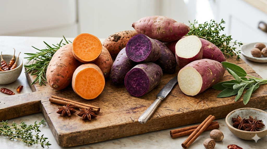 Different Type of sweet potatoes