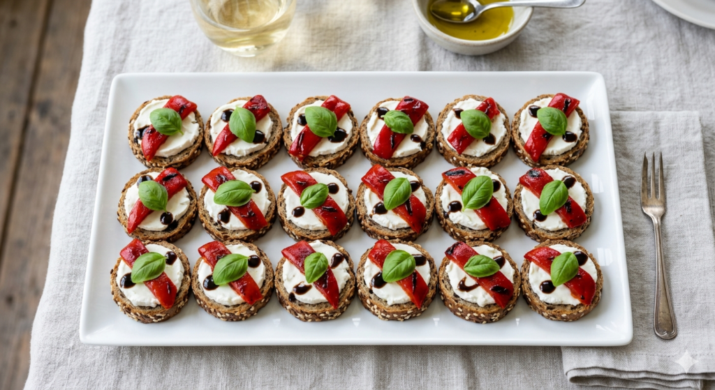 Roasted Red Pepper and Goat Cheese sandwiches 