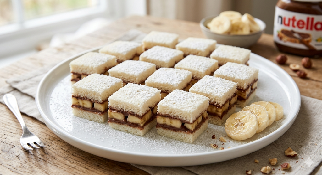 Nutella and Sliced Banana sandwiches 