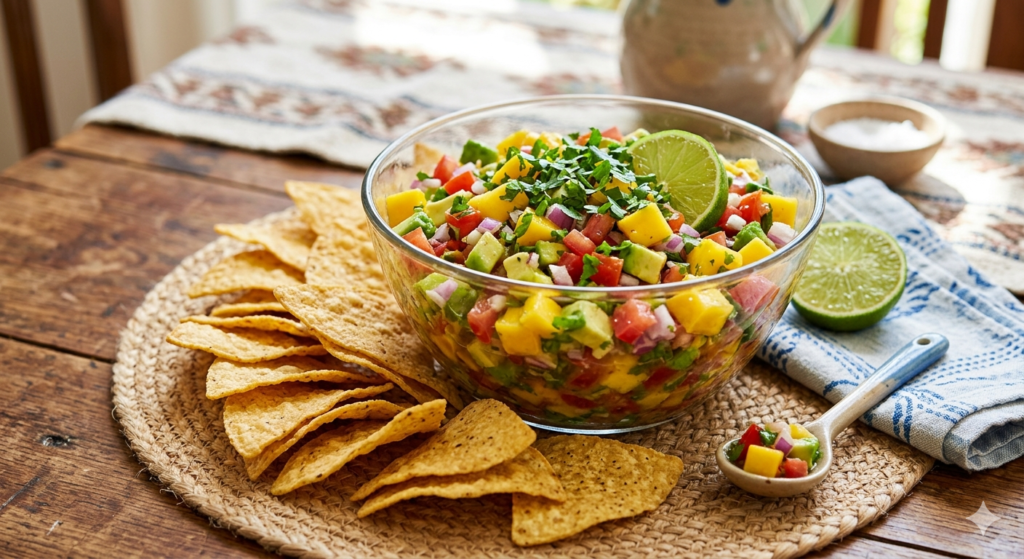 Fresh Mango and Avocado Salsa Dip
