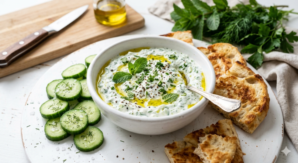 Herb and Garlic Yogurt Dip