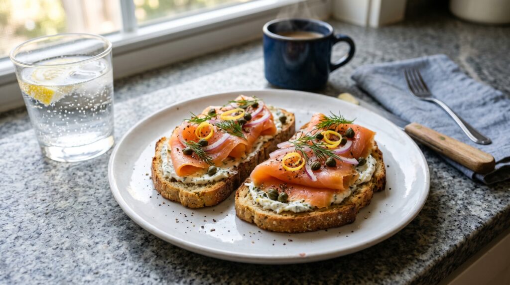 Smoked Salmon and Cream Cheese Keto Toast