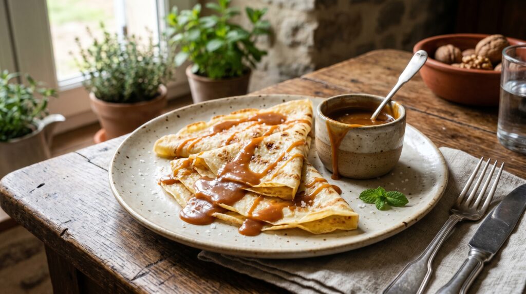 Caramel and Salted Butter Crepes (Breton Style)