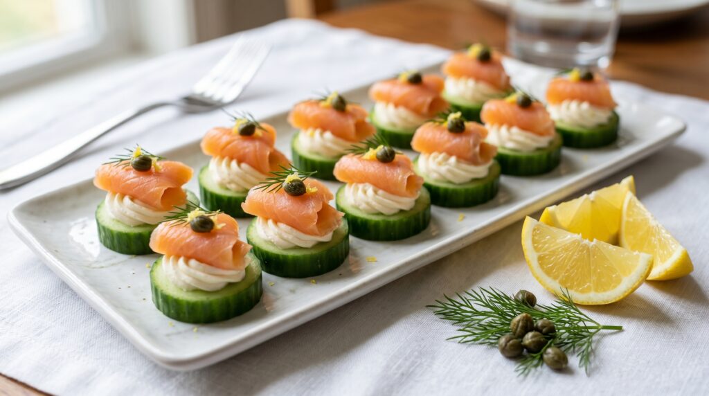 Cucumber and Smoked Salmon Bites