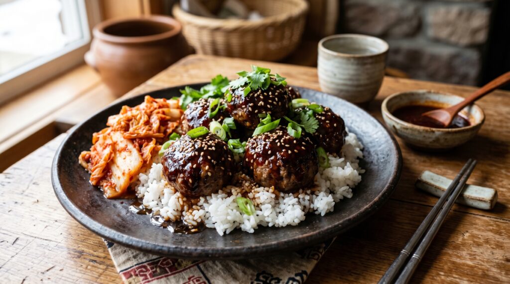 Korean BBQ Beef Meatballs