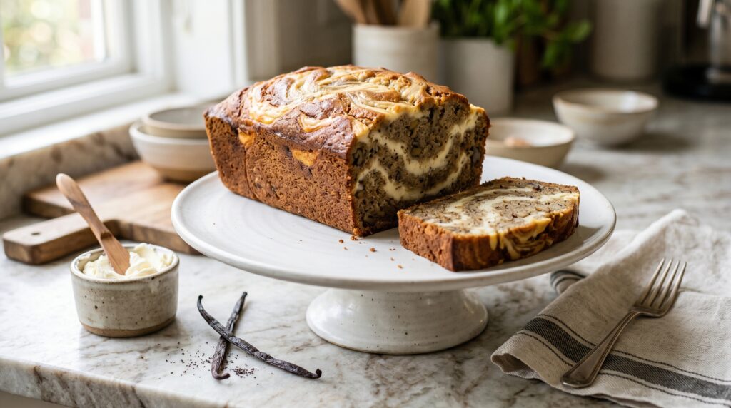 Cream Cheese Swirl Banana Bread