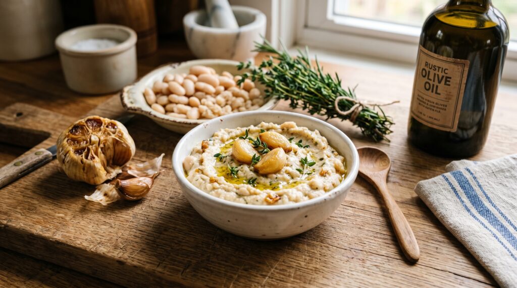 Roasted Garlic and White Bean Pesto