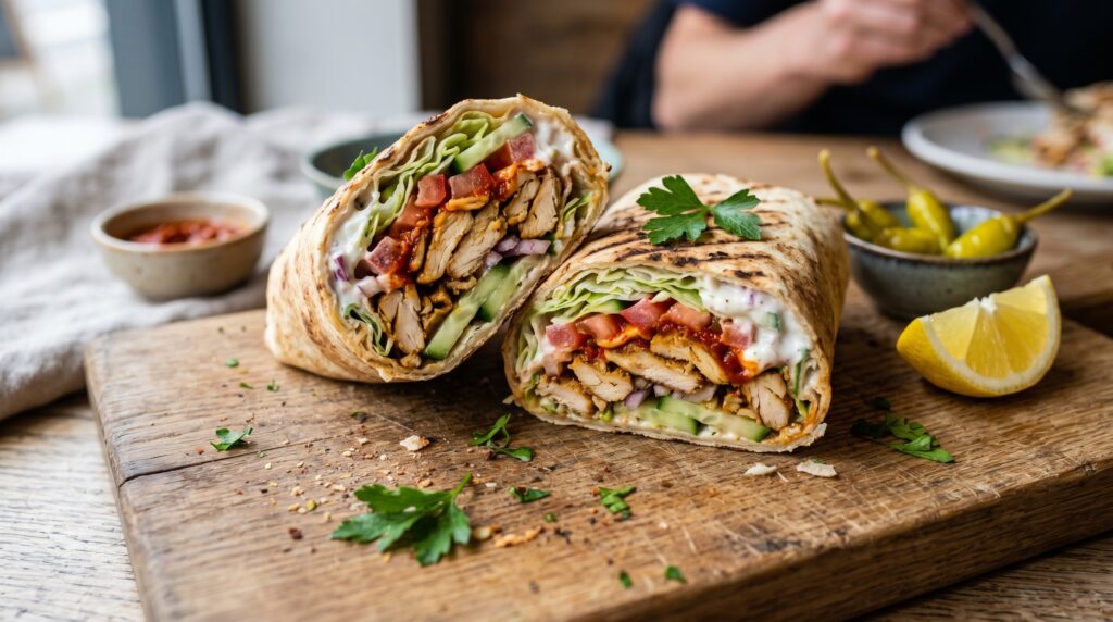 Turkish-Style Chicken Shawarma Wrap