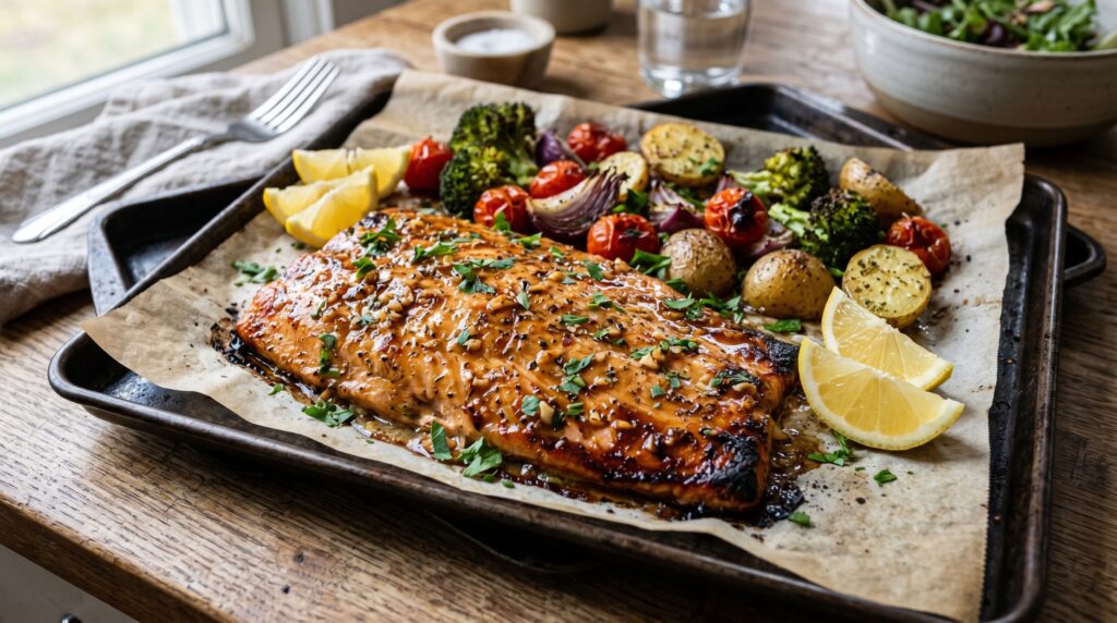 Honey Garlic Baked Salmon