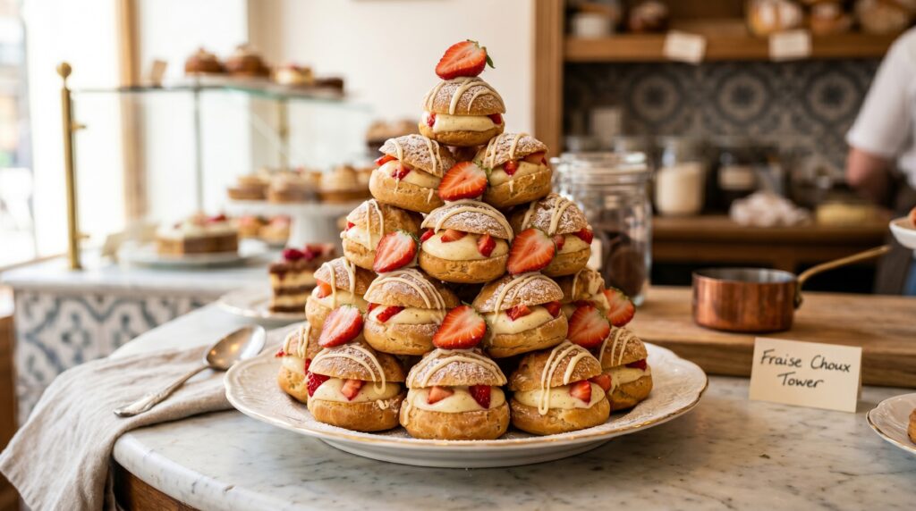 Strawberry Cream Puffs (Profiteroles)