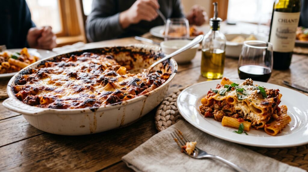 Baked Pasta with Ricotta and Sausage
