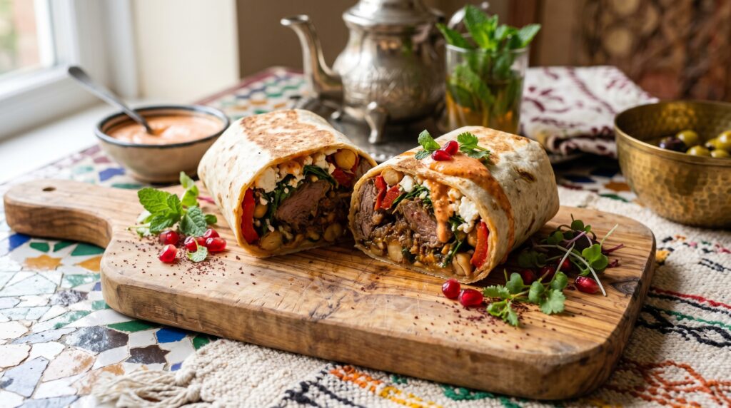 Moroccan Spiced Lamb Burrito