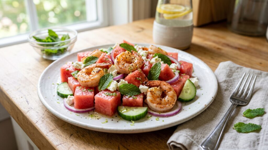Shrimp and Watermelon Salad