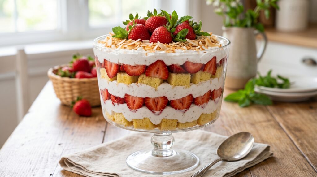 Strawberry Coconut Cream Trifle