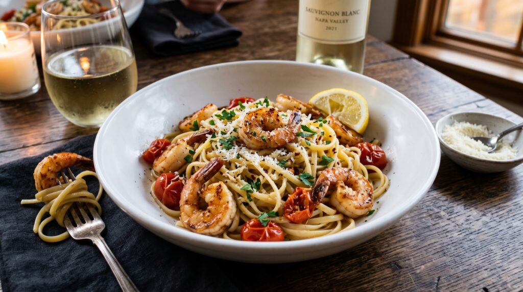One-Pan Garlic Shrimp Pasta
