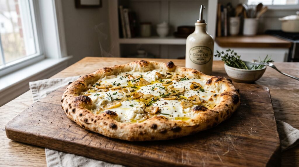 White Pizza (Pizza Bianca) with Garlic and Herbs