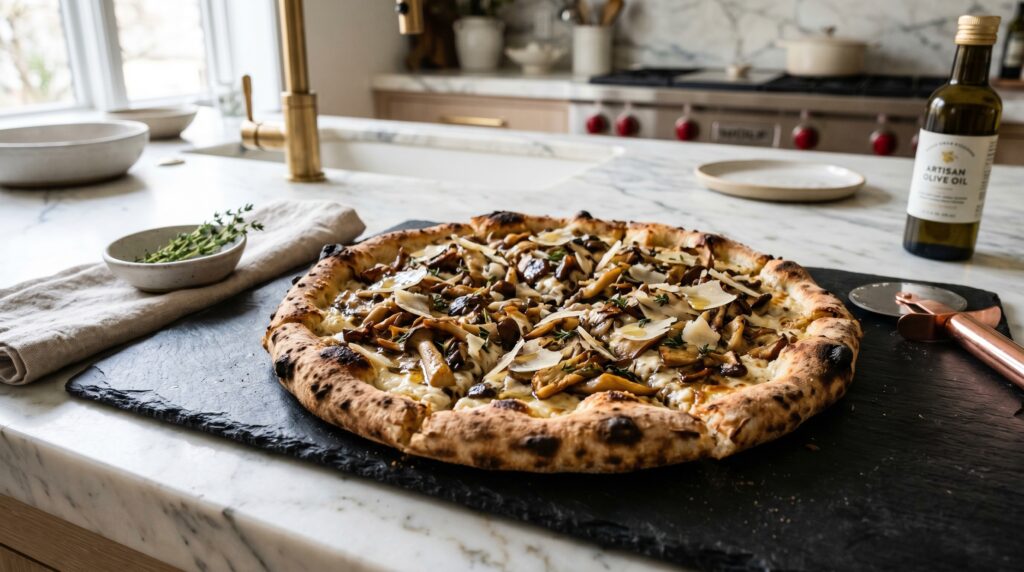 Mushroom and Truffle White Pizza