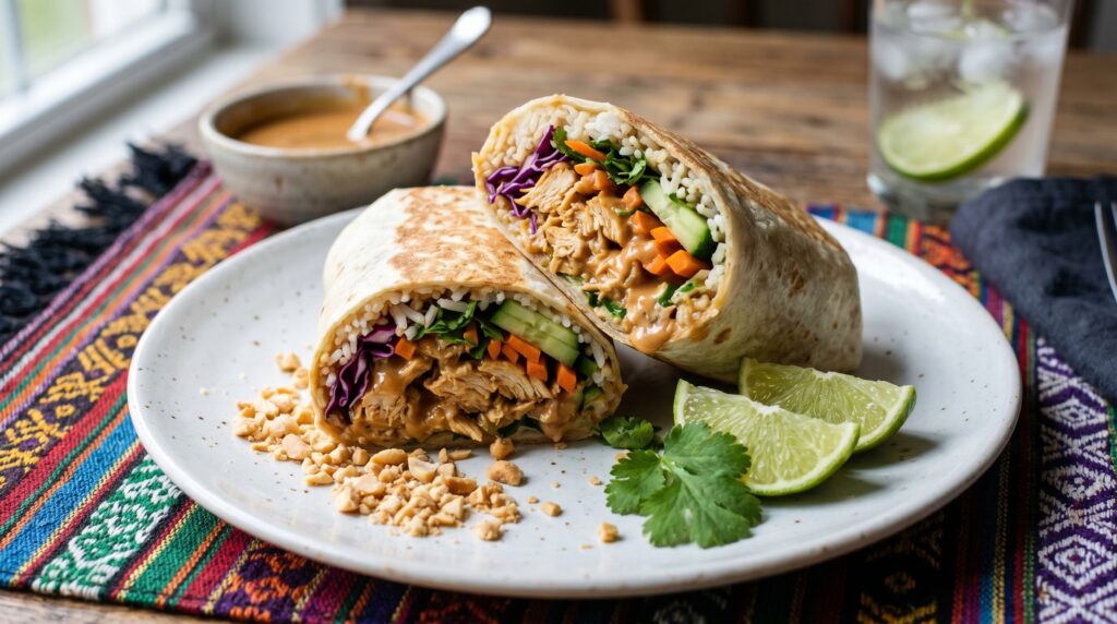 Thai Peanut Chicken Burrito