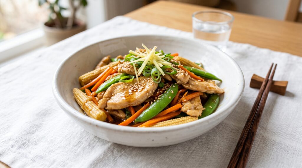 Simple Soy and Ginger Chicken Stir Fry