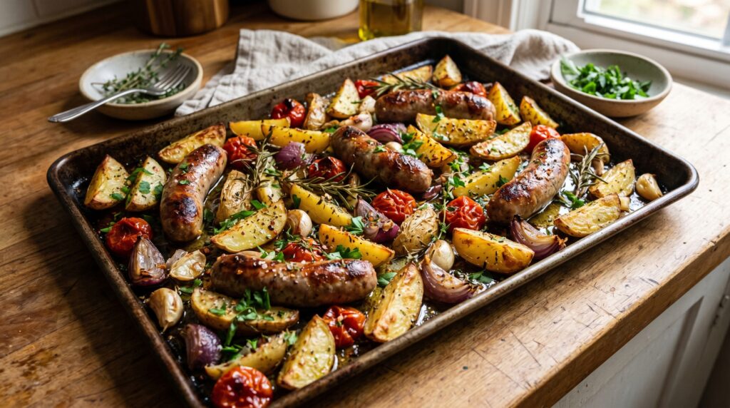 Sausage and Potato Sheet Pan Dinner