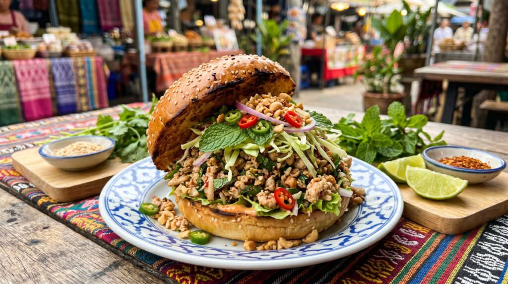 Thai Larb-Inspired Chicken Sandwich
