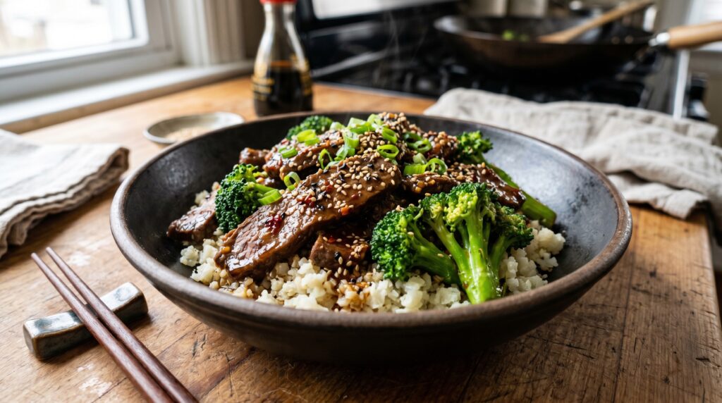 Keto Beef and Broccoli Bowl
