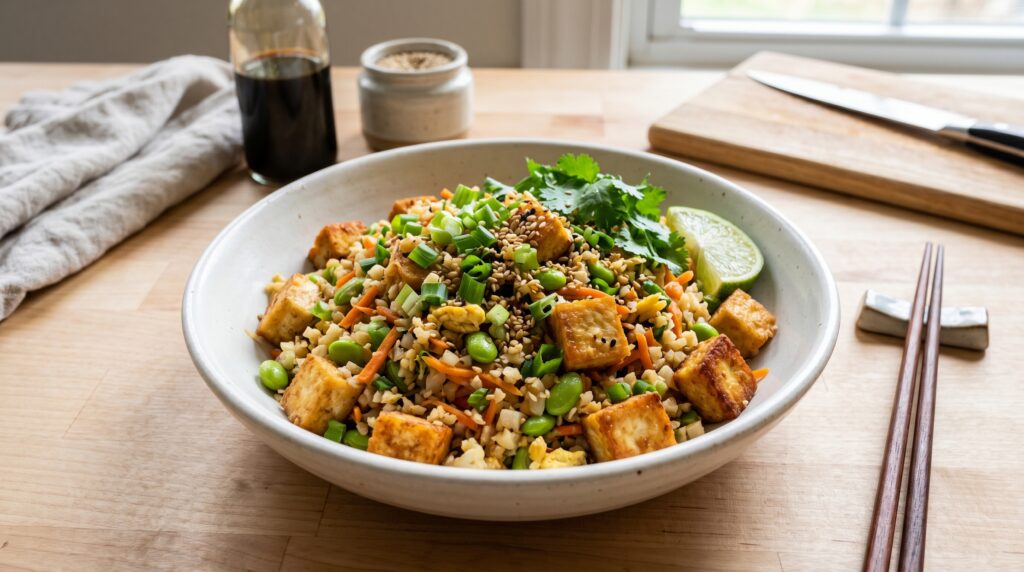 Cauliflower and Tofu Fried Rice