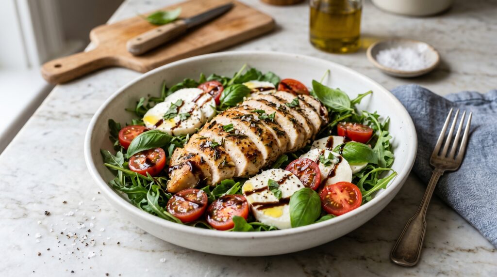 Keto Caprese Chicken Bowl