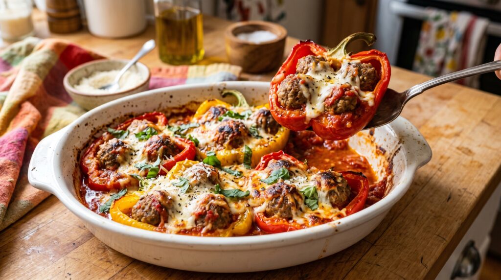 Meatball-Stuffed Peppers
