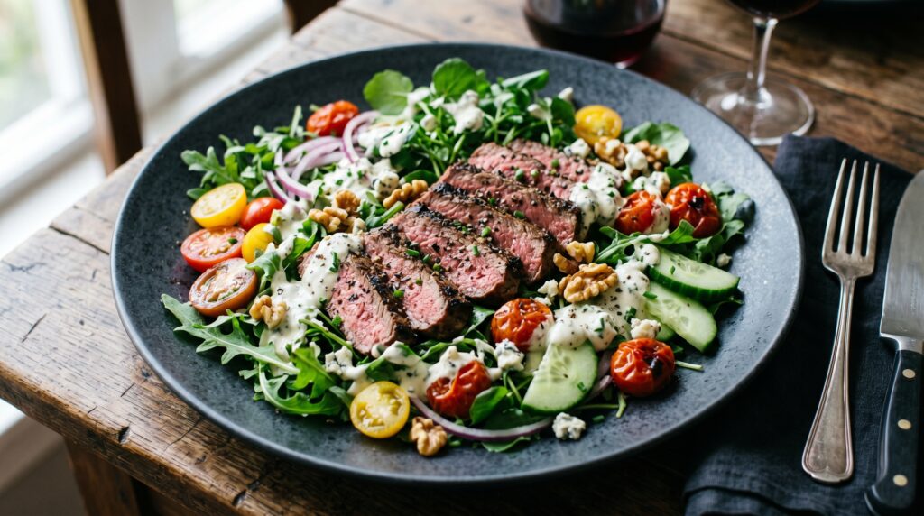 Steak Salad with Blue Cheese Dressing