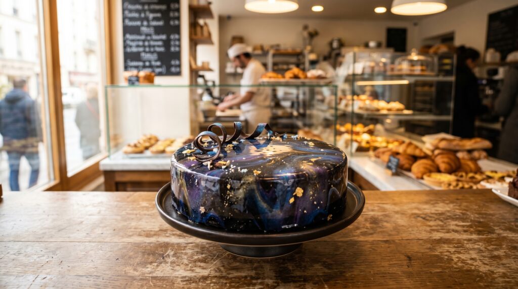 Galaxy Mirror Glaze Cake