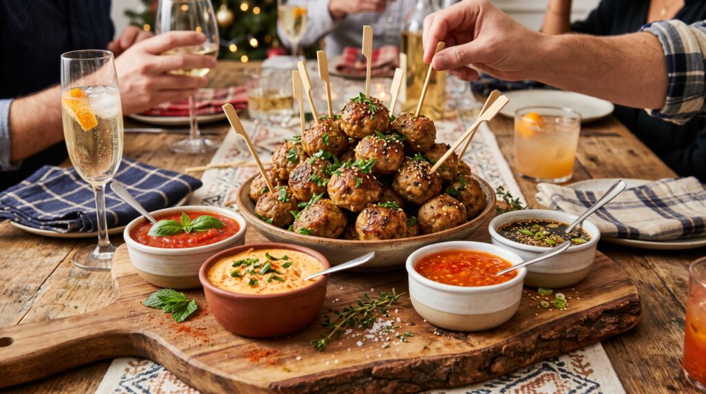 Party Meatballs with Dipping Sauces