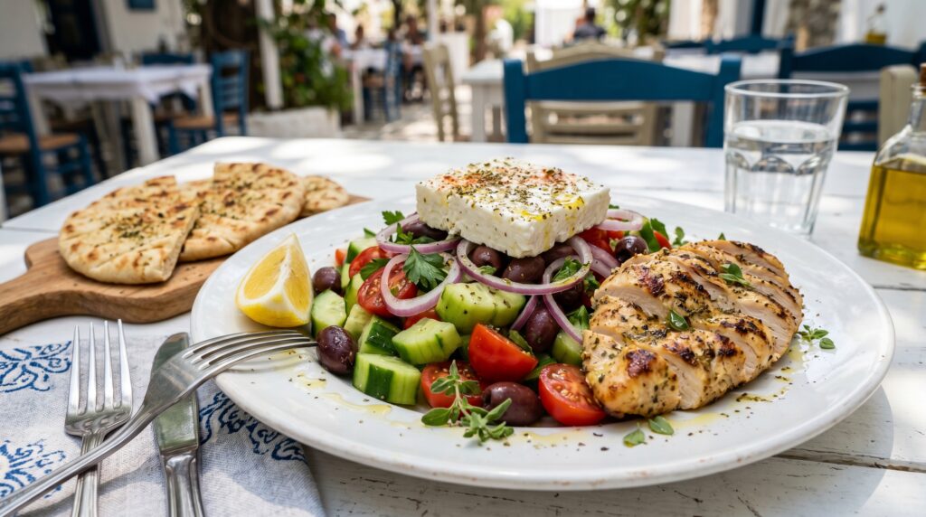 Greek Salad with Grilled Chicken
