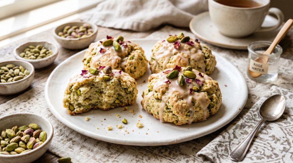 Cardamom and Pistachio Scones