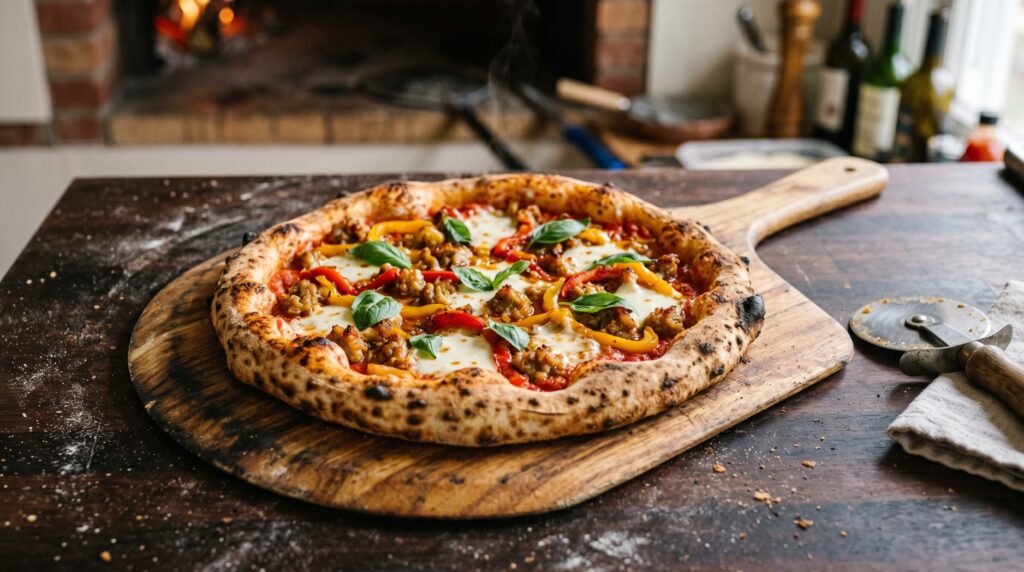 Italian Sausage and Roasted Pepper Pizza