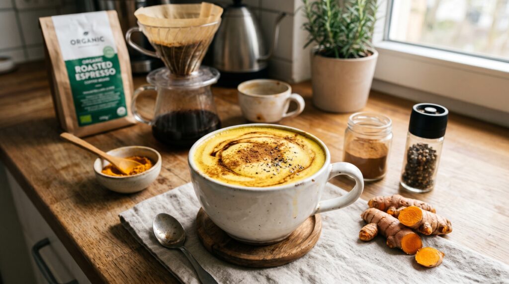 Turmeric Latte with Espresso Shot (Golden Coffee)