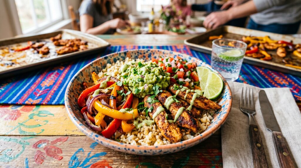 Sheet Pan Chicken Fajita Bowls
