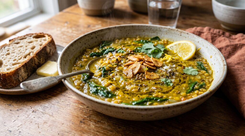 Spiced Lentil and Spinach Soup