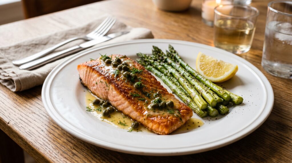 Pan-Seared Salmon with Lemon Butter