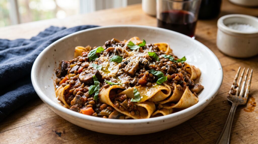 Mushroom and Lentil Ragù