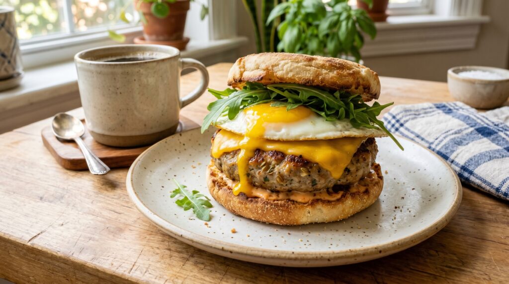 Sausage and Egg Breakfast Sandwich